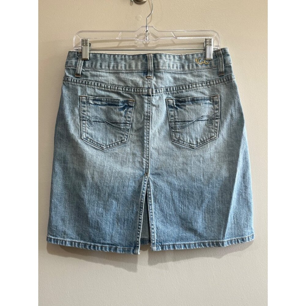 Kali  Denim Mini Skirt Juniors 9 Light Wash Y2K Western Festival
